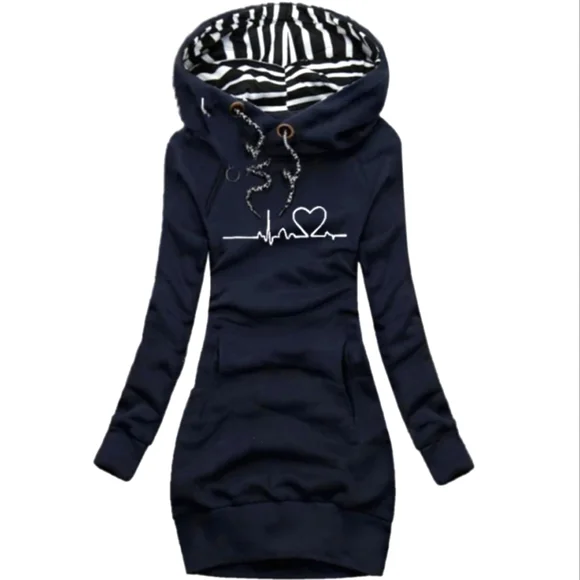 slim fit dress slacks Merced Hoodie Dress – Thermal Knit Mini in True Black – chaser main image 0
